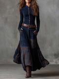 Annalise | Robe Maxi à Carreaux Boutonnée
