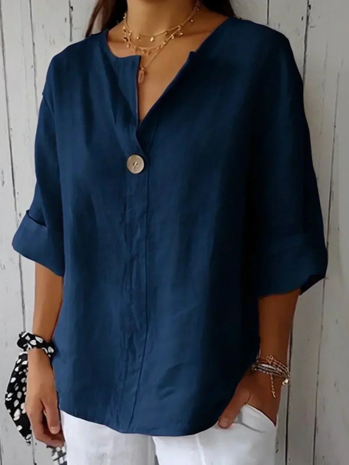 Luna - Blouse décontractée à col en V