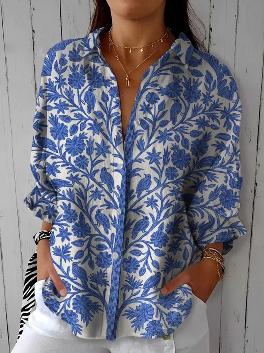 Blouse Analeia™ Jardin Bleu