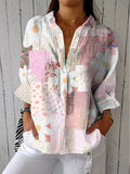 Blouse Nancy™ avec Imprimé de Marguerites en Patchwork