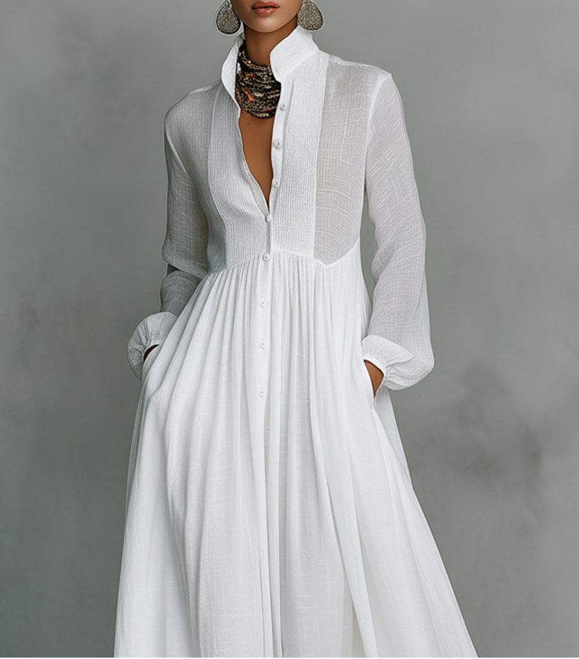 Serena | Robe Maxi à Boutons Flottants