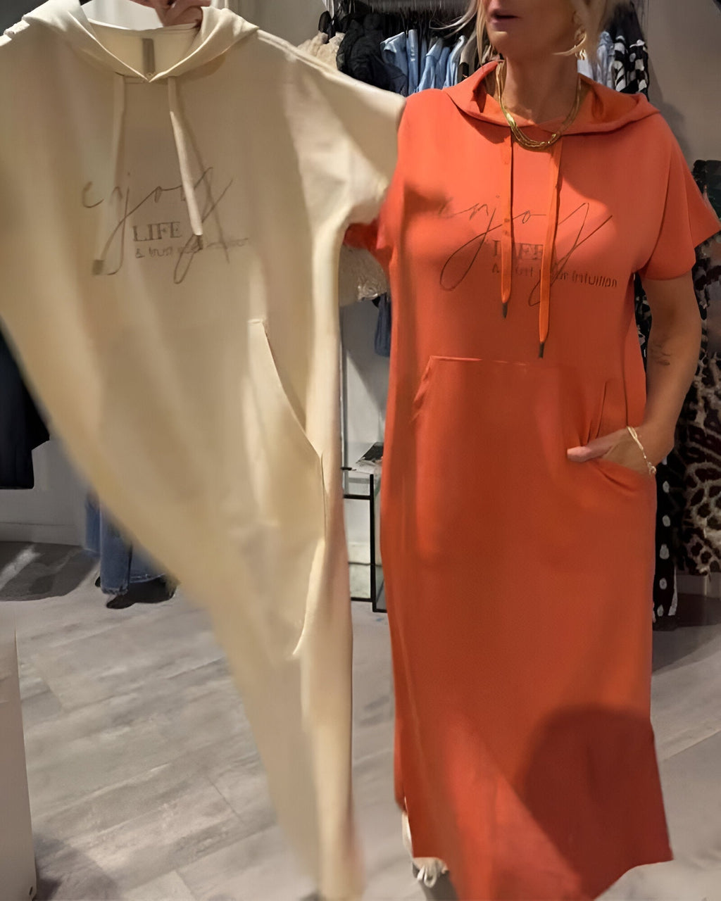 Bridget - Robe Sweat à Capuche Décontractée