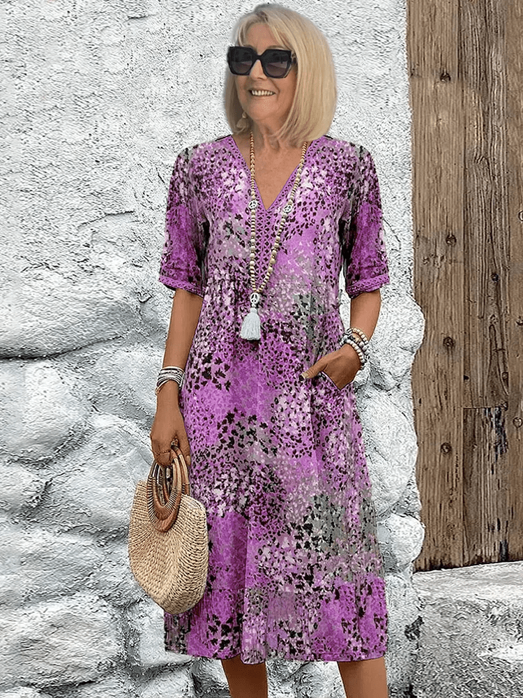 Elaisa | Robe Midi Florale Élégante