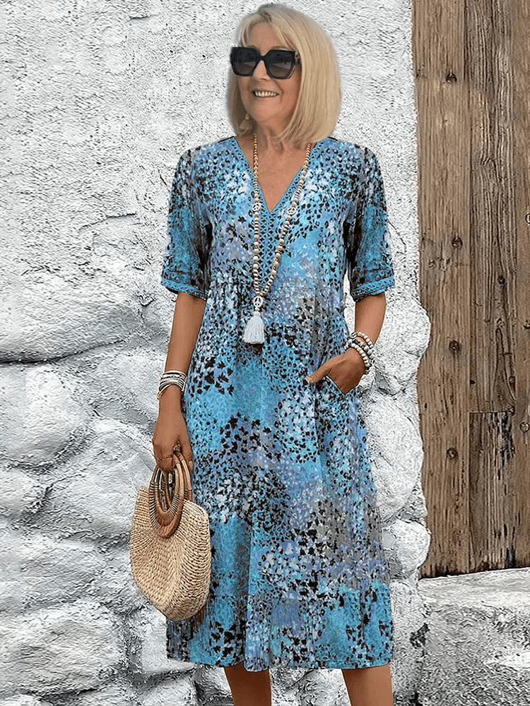 Elaisa | Robe Midi Florale Élégante