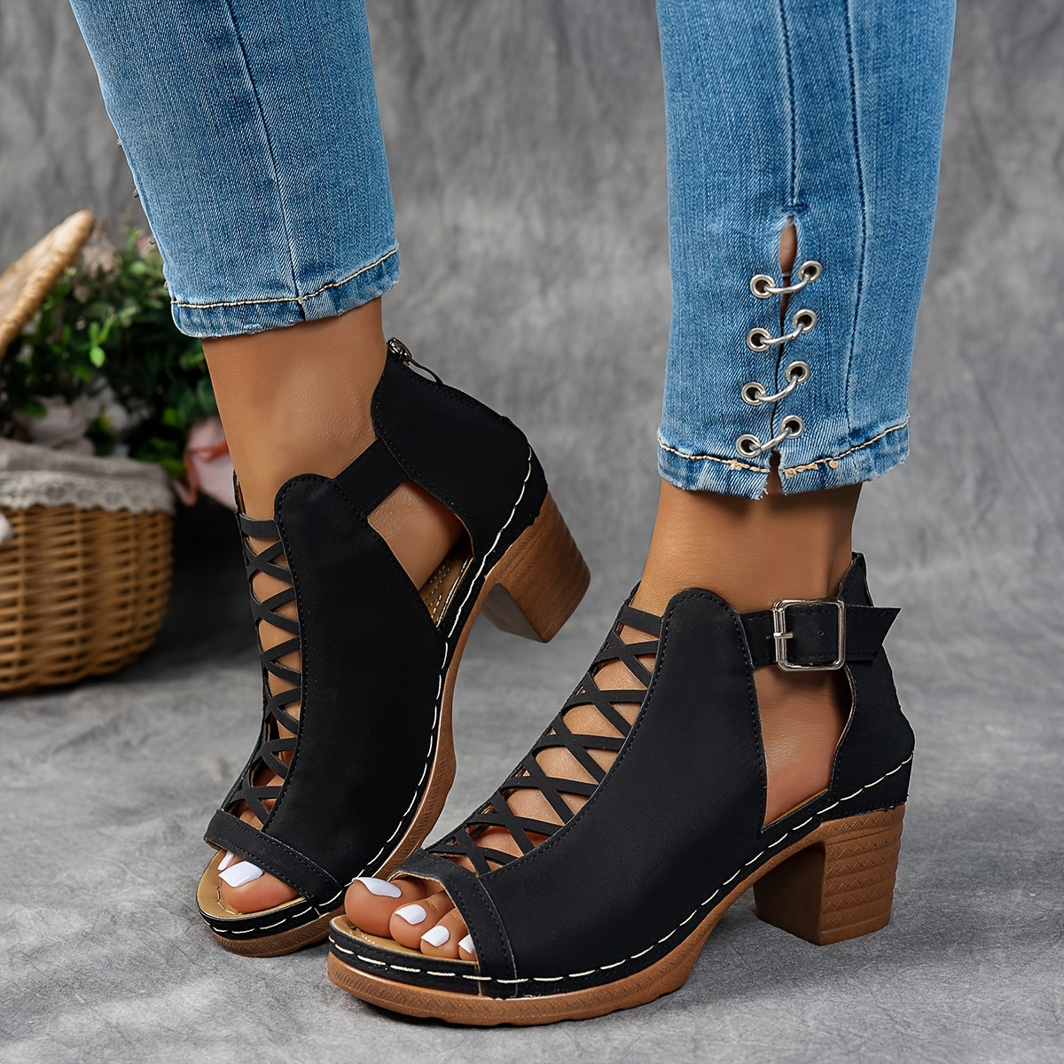 Nessa™ Sandales à Talons en Treillis