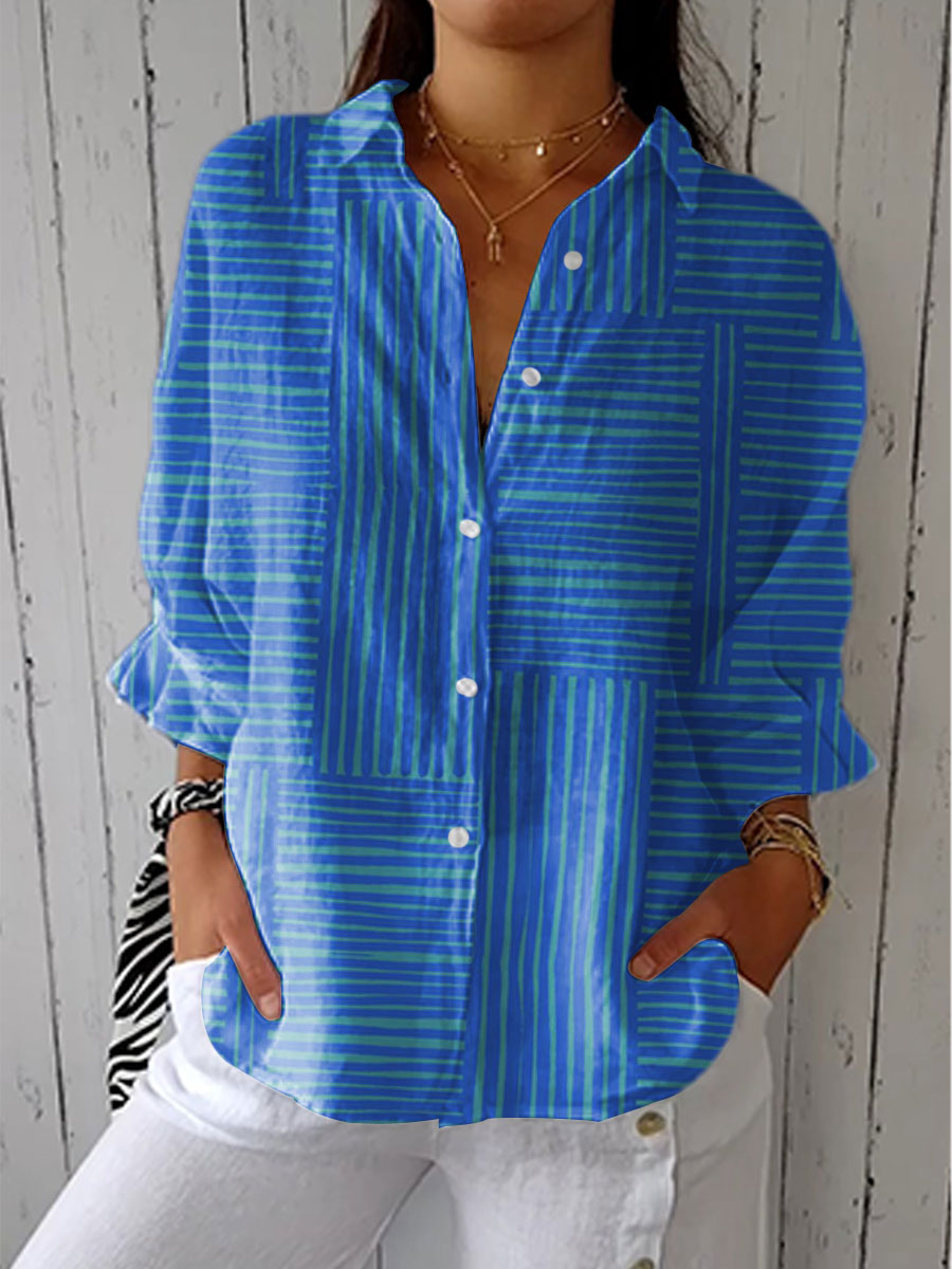 Blouse Ensley™ Rayée Bleue