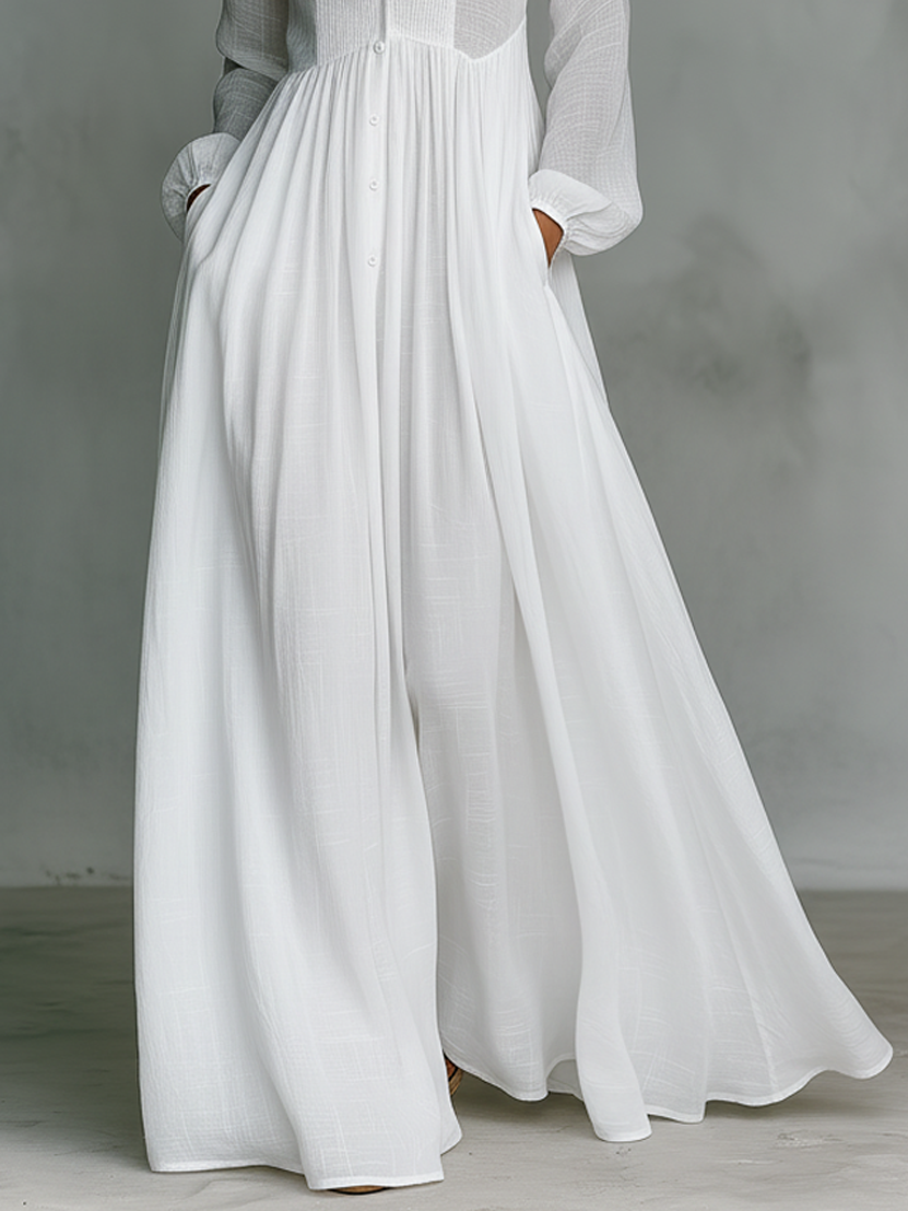 Serena | Robe Maxi à Bouton Fluide