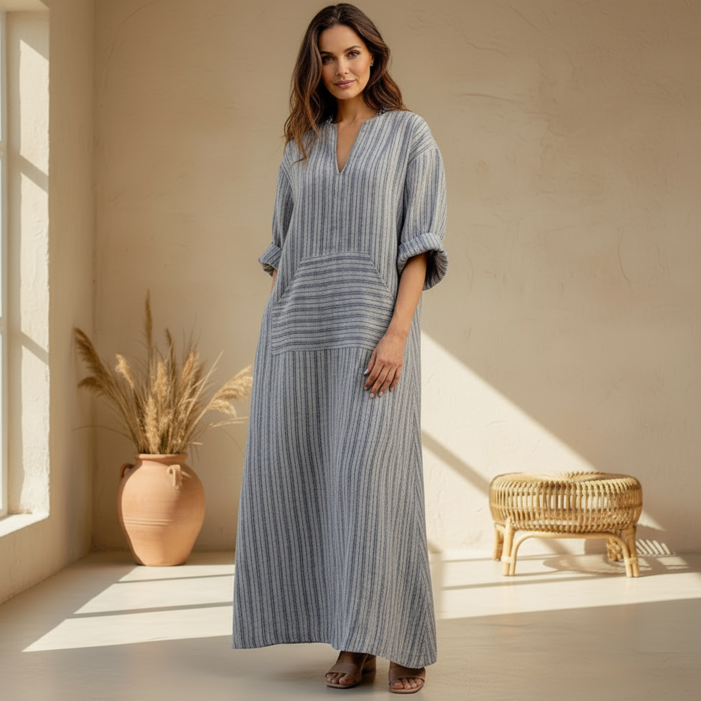 Yvonne - Robe Maxi Rayée