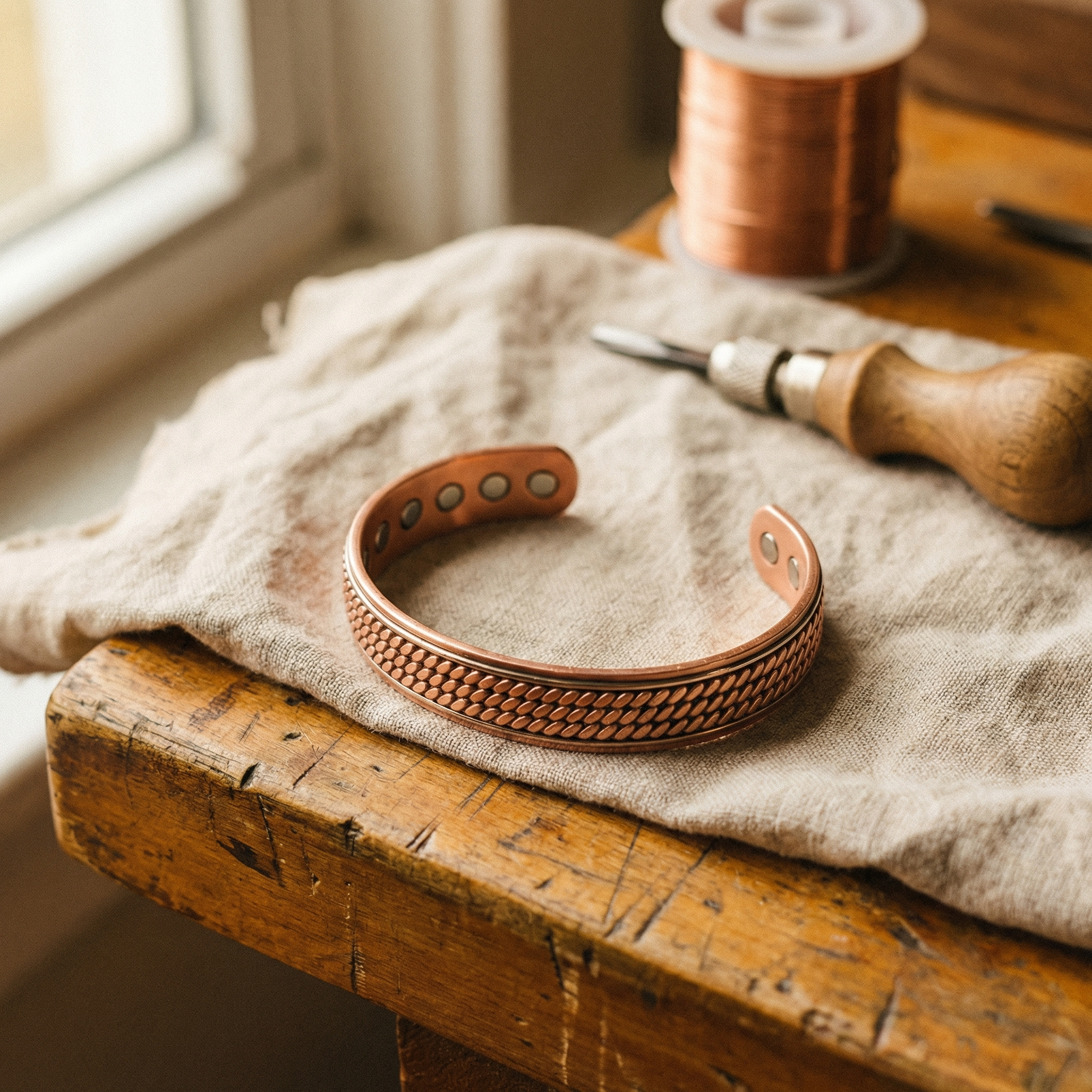 Pulseira de Cobre Weave da Antônia