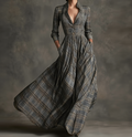 Imogen | Robe Maxi Flottante à Carreaux