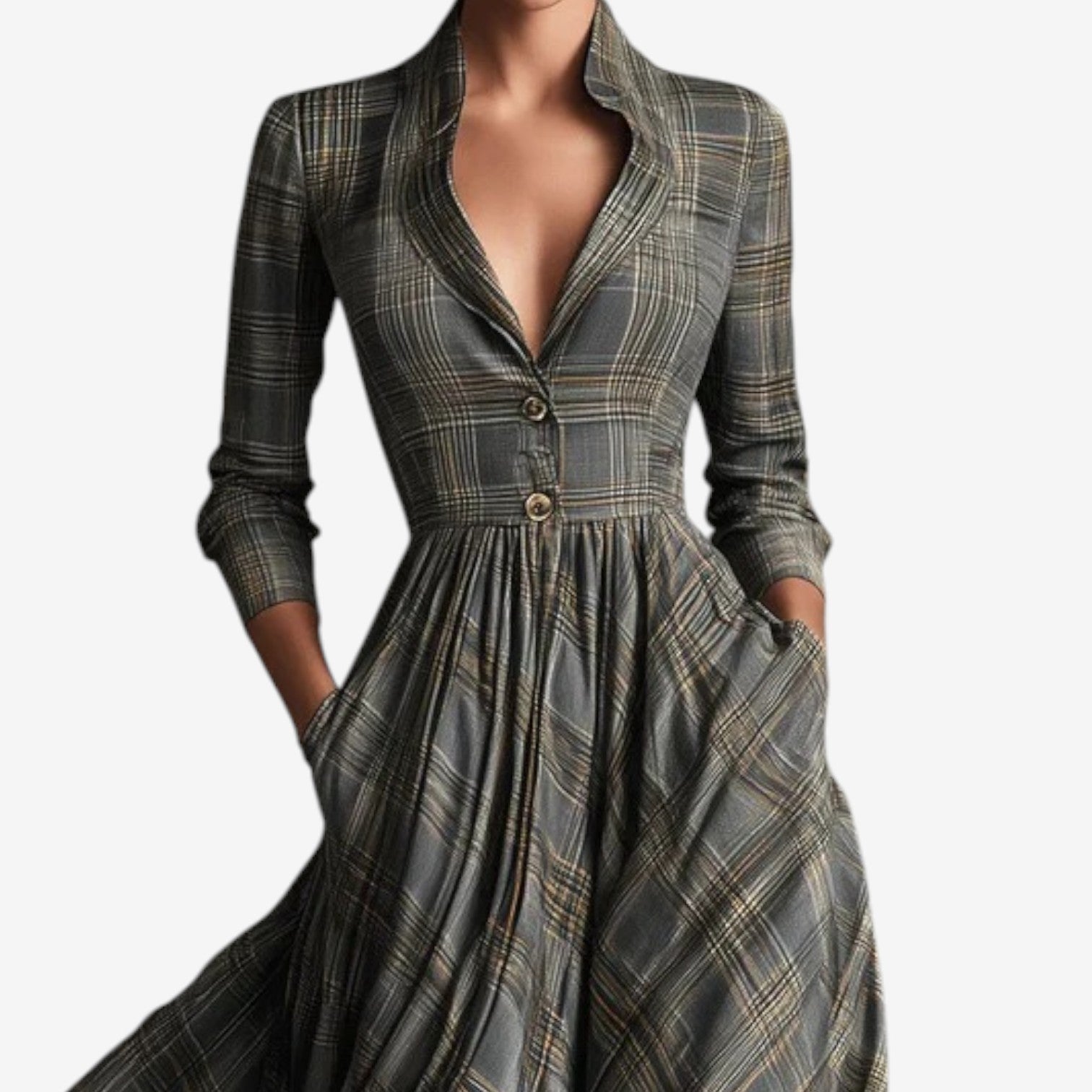 Imogen | Robe Maxi Flottante à Carreaux