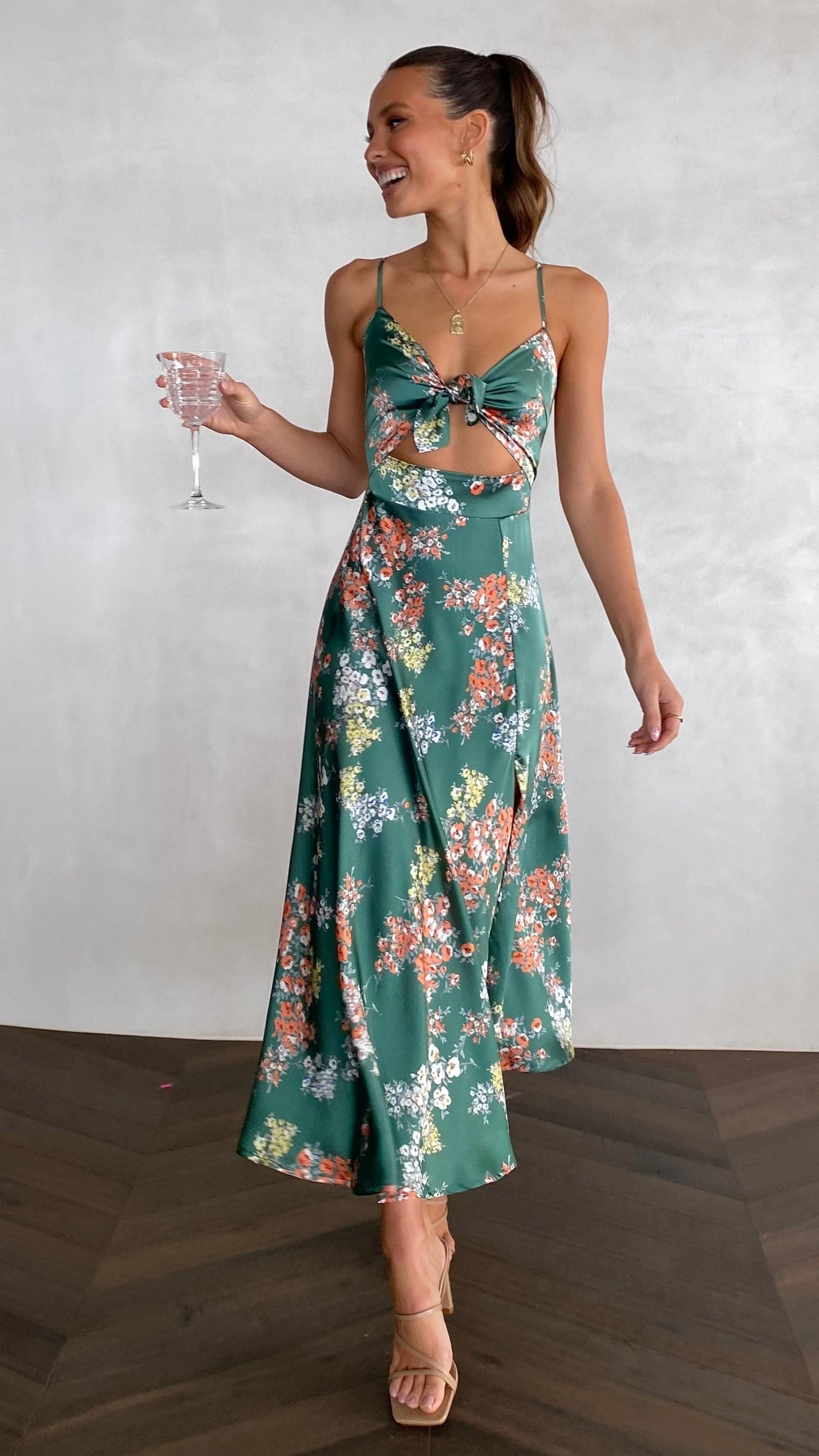 Robe Midi Dreamers - Fleur Verte