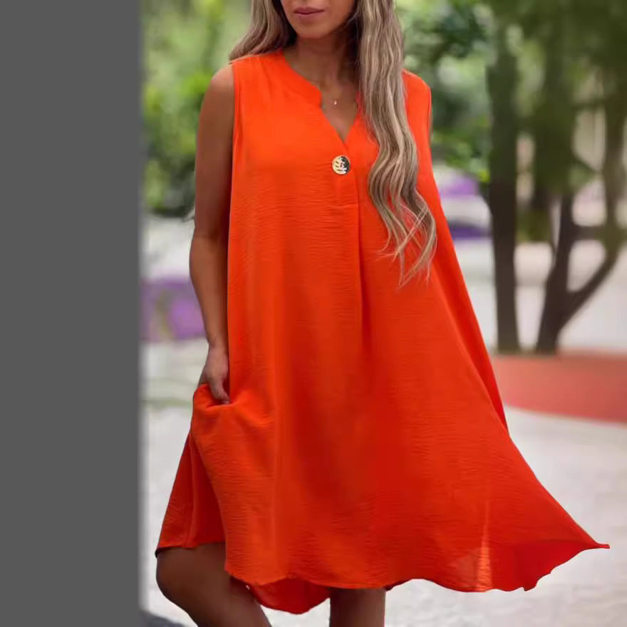 Elsie - Robe sans manches à décolleté en V