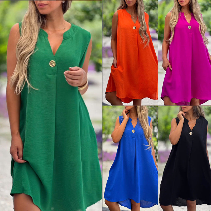 Elsie - Robe sans manches à décolleté en V